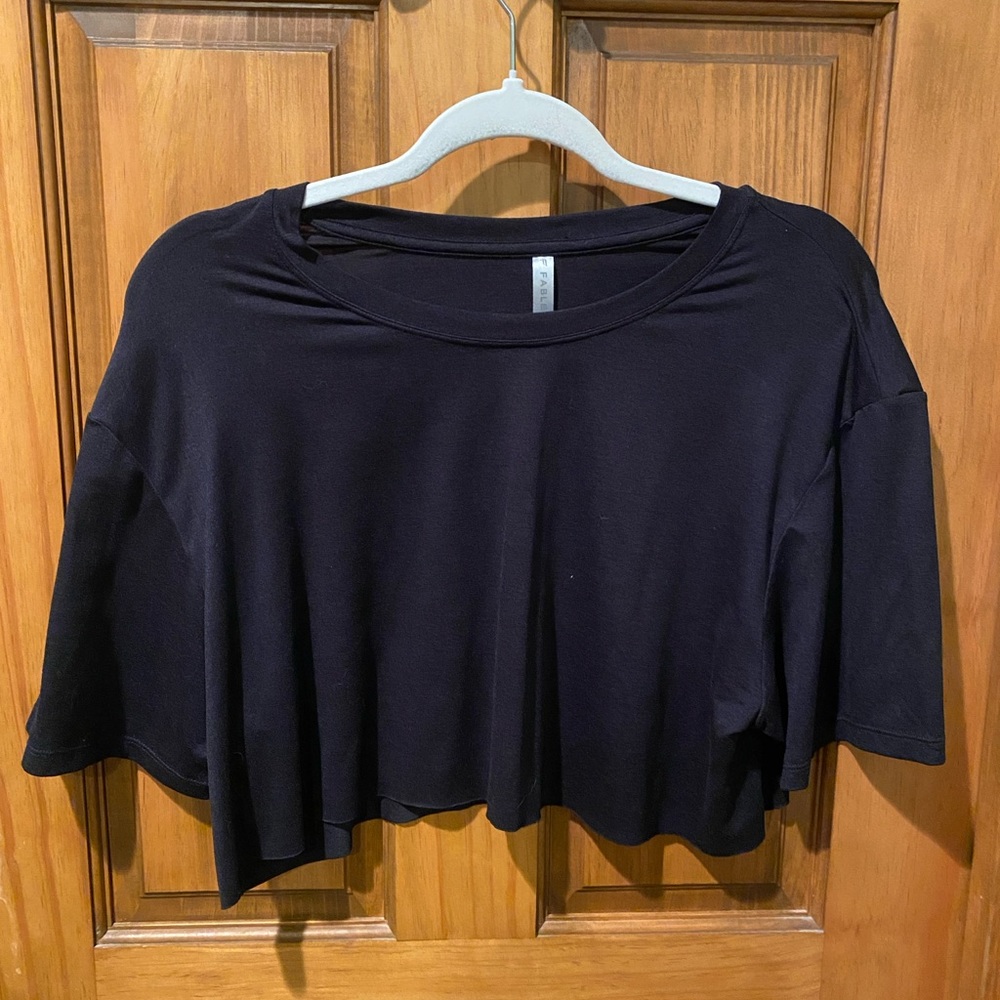 Boxy Blue Crop T-Shirt with Short Sleeves